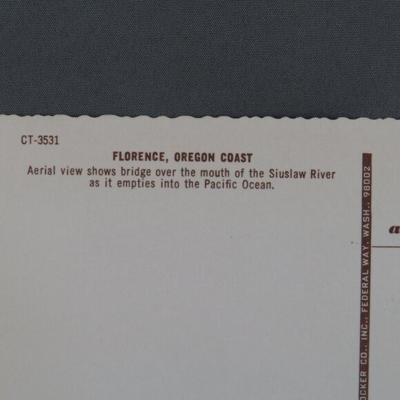 Vintage Postcard - Florence Oregon Aerial Photo - Smith Western - Picture 3 of 4